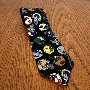 Team NFL Silk Neck Tie Vintage 90s Football Helmet Mens Rams SF Giants Lions